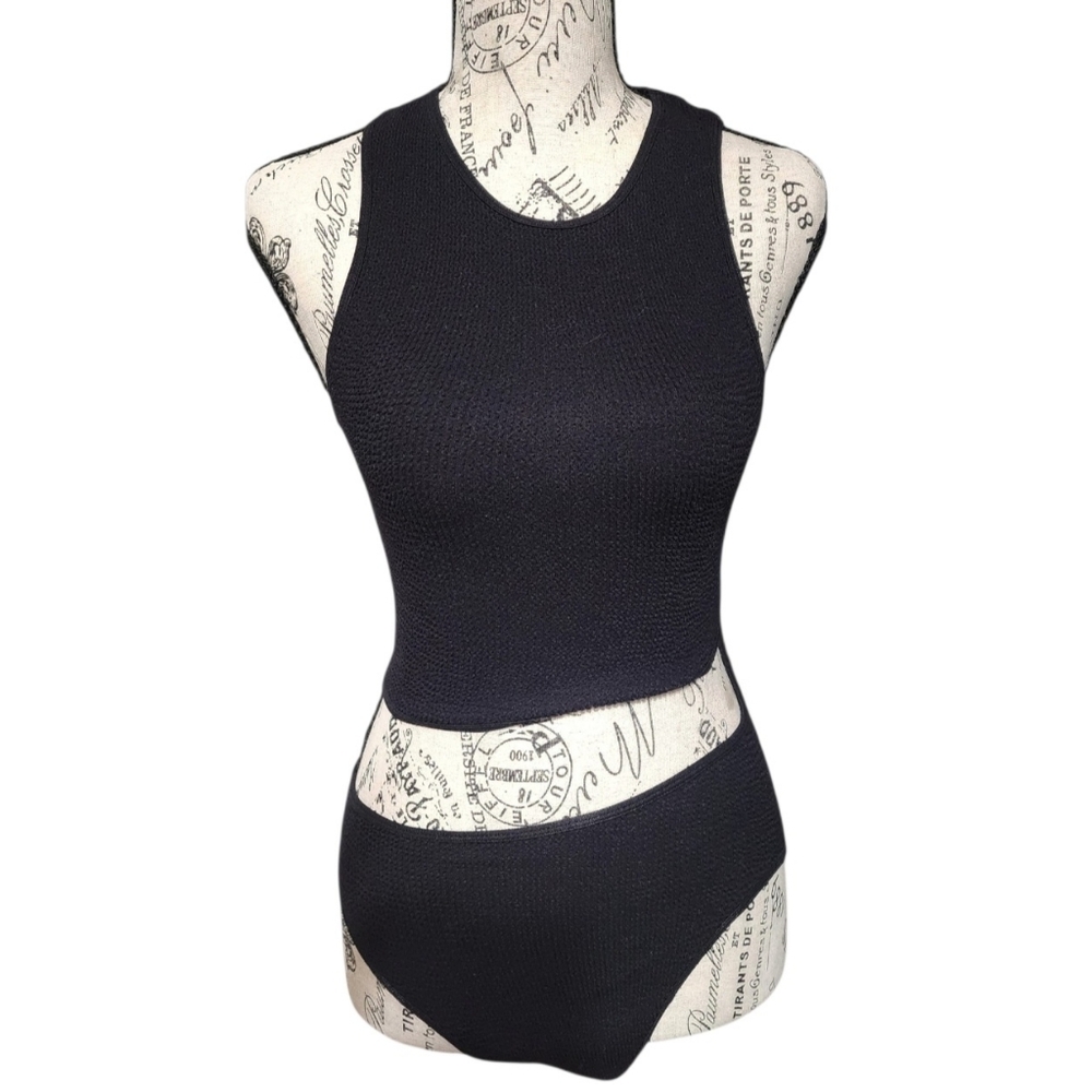 Zara Textured Cut Out One Piece Bodysuit, Size XS-S